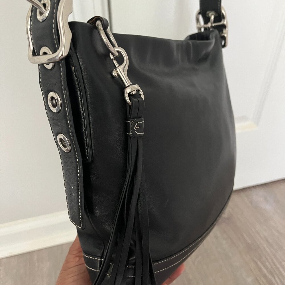 Black Leather Coach Crossbody